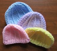 Crochet newborn baby ribbed beanie hat
