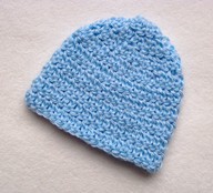 Easy plain crochet newborn beanie baby hat