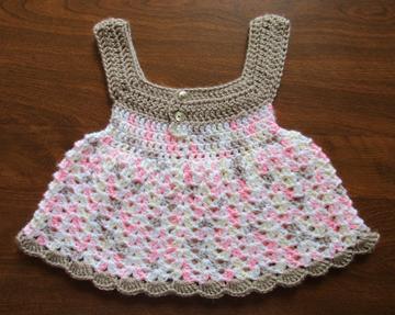 Crochet baby sun dress - susan (back)