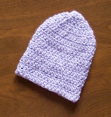 Easy plain crochet newborn baby hat