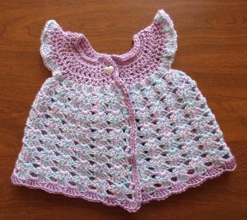 crochet Newborn sleeveless pinafore sweater